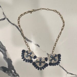 J. Crew Gold Necklace with Navy Accents